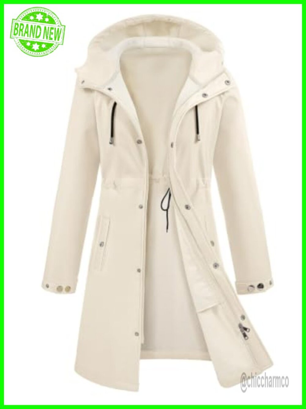 Womens Waterproof Softshell Hooded Raincoat Fleece Lined Windproof Jacket